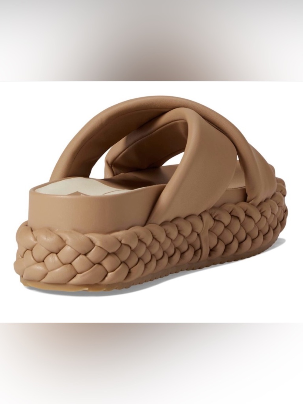 Dolce Vita Taupe Braided Platform Slide Mules - Picture 3 of 4